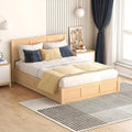 Full Size All-in-One Wood Platform Bed w/ Underneath Storage Upholstered Bed & 2 Drawers Space-Saving CreativeStorage Bed Frame
