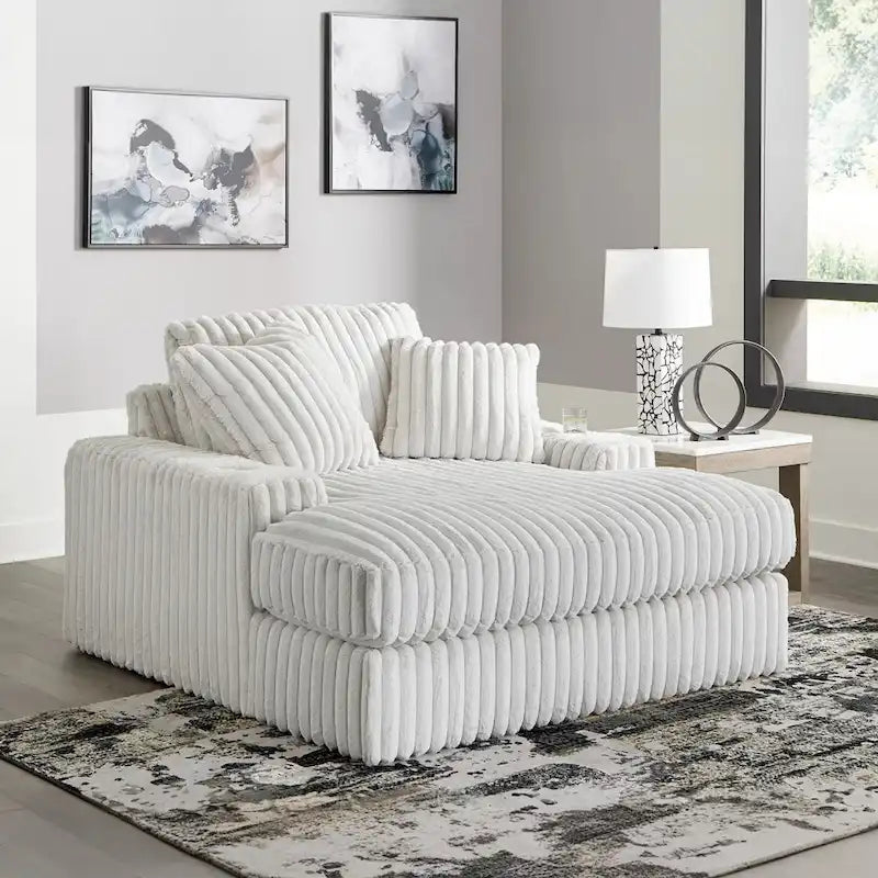 Roundhill Furniture Azulu Oversized Chaise, with Cup holders and USB Charging