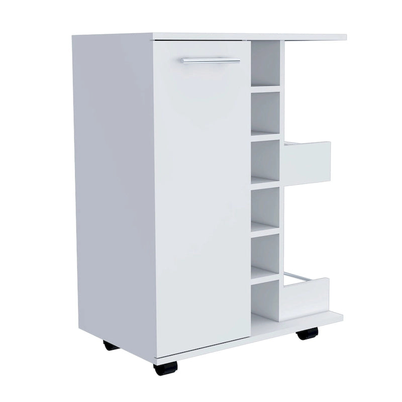 FM Furniture Tennessee Bar Cart, One Cabinet With Division,Black - N/A