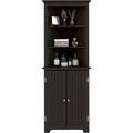 UTEX Tall Corner Cabinet, Free Standing Corner Storage Cabinet with Doors and Adjustable Shelves